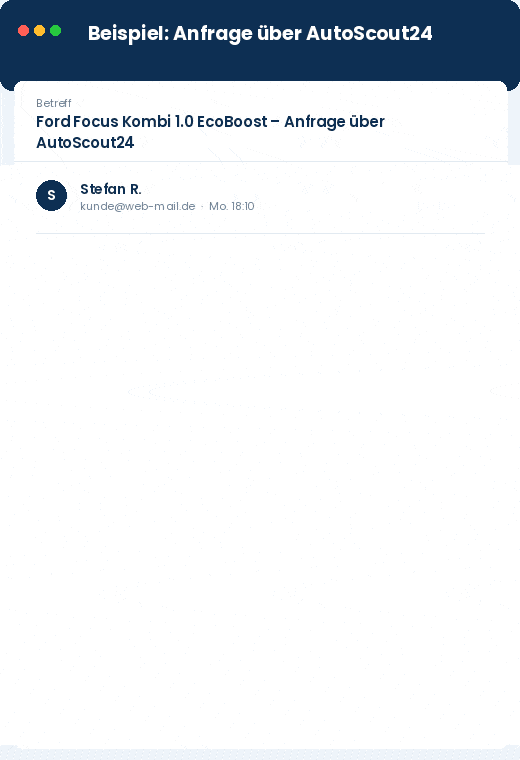E-Mail-Verlauf: Kunde lobt unaufgefordert die Antwortqualität des Autohauses